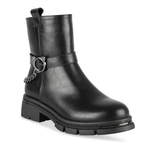 Bottines NOIR Fille Motif Uni Fermeture éclair