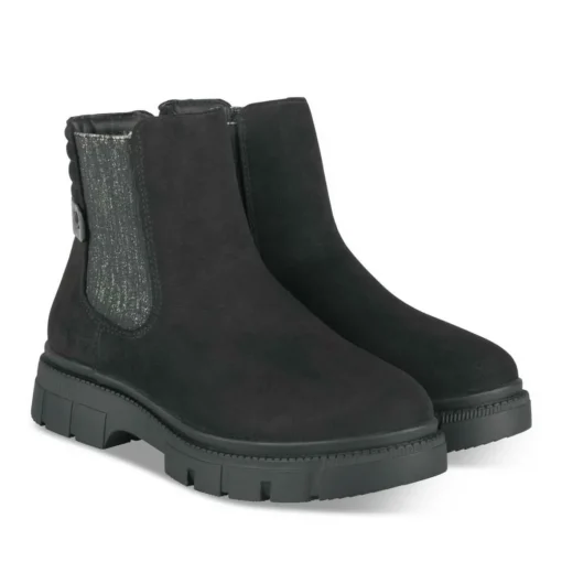Bottines NOIR Fille Motif Uni A Enfiler
