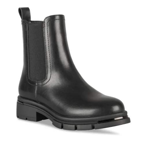 Bottines NOIR Fille Motif Uni Elastique + Fermeture éclair