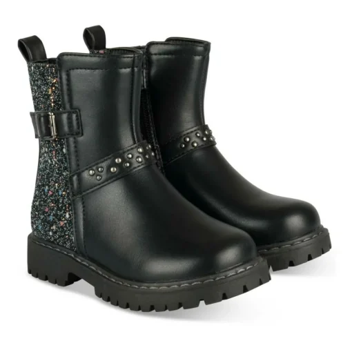 Bottines NOIR Fille Motif Paillettes Fermeture éclair