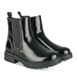 Bottines NOIR Fille Motif Vernis Fermeture éclair