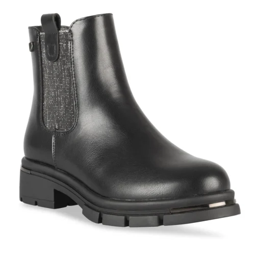 Bottines NOIR Fille Motif Uni A Enfiler