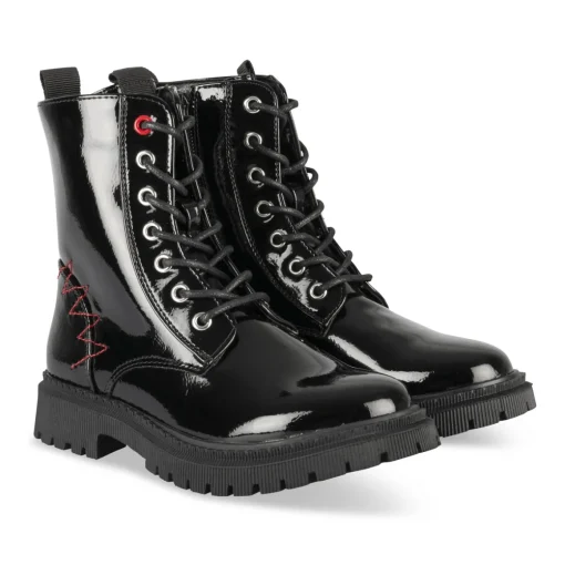 Bottines NOIR Fille Motif Uni A Enfiler