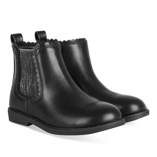Bottines NOIR Fille Motif Uni Fermeture éclair