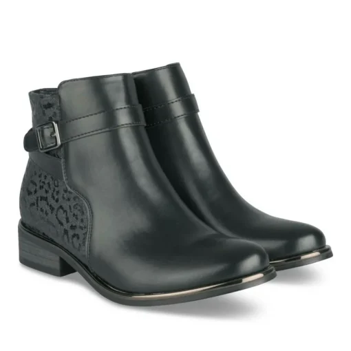 Bottines NOIR Fille Motif Uni Fermeture éclair