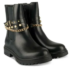 Bottines NOIR Fille Motif Chaîne Fermeture éclair
