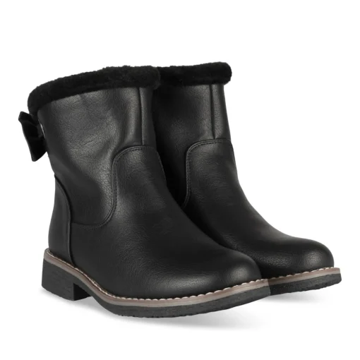 Bottines NOIR Fille Motif Uni Fermeture éclair