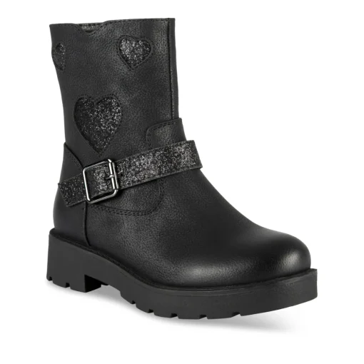 Bottines NOIR Fille Motif Uni Fermeture éclair