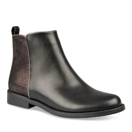 Bottines NOIR Fille Motif Uni Fermeture éclair