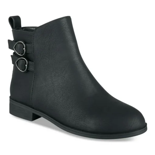 Bottines NOIR Fille Motif Uni Fermeture éclair