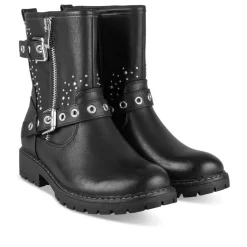 Bottines NOIR Fille Motif Clouté A Enfiler