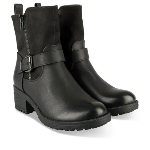 Bottines NOIR Fille Motif Uni Fermeture éclair