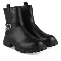 Bottines NOIR Fille Motif Chaîne Fermeture éclair