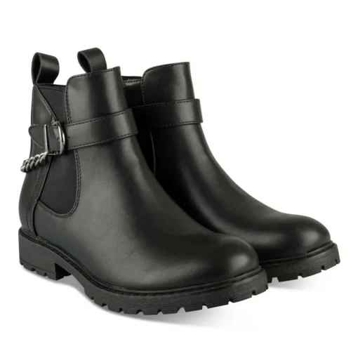 Bottines NOIR Fille Motif Chaîne Fermeture éclair