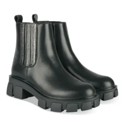 Bottines NOIR Fille Motif Uni Fermeture éclair