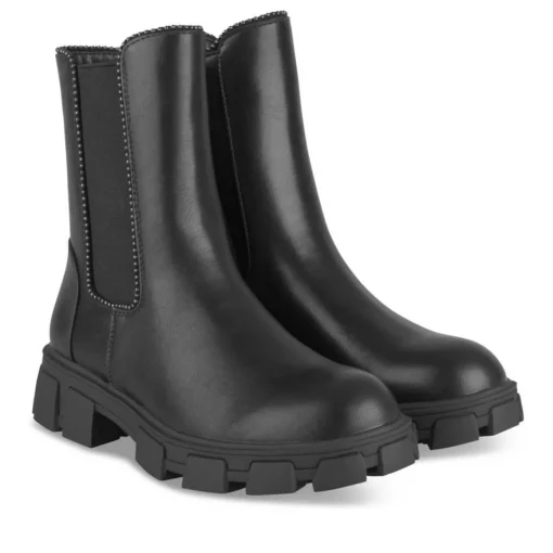 Bottines NOIR Fille Motif Clouté Fermeture éclair