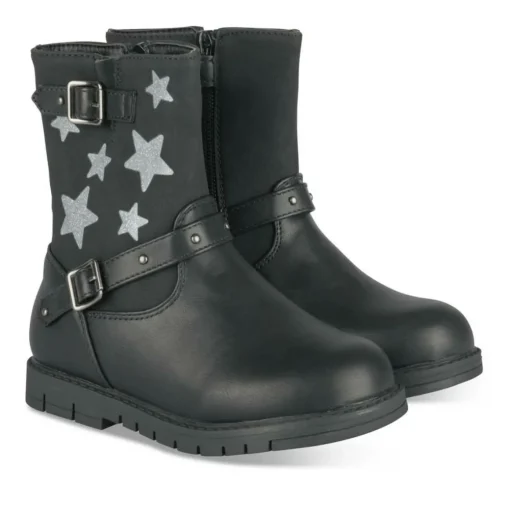 Bottines NOIR Fille Motif Etoiles Fermeture éclair