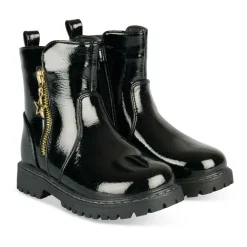 Bottines NOIR Fille Motif Vernis Fermeture éclair