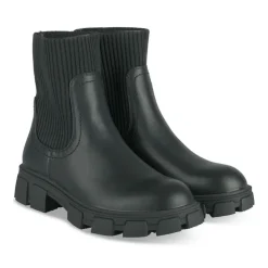 Bottines NOIR Fille Motif Uni A Enfiler