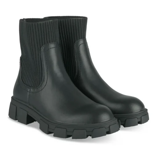 Bottines NOIR Fille Motif Uni A Enfiler