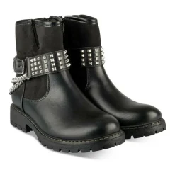 Bottines NOIR Fille Motif Chaîne Fermeture éclair