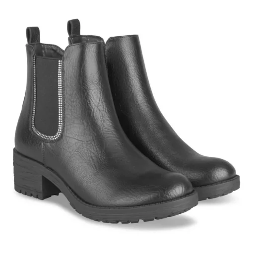 Bottines NOIR Fille Motif Uni Fermeture éclair
