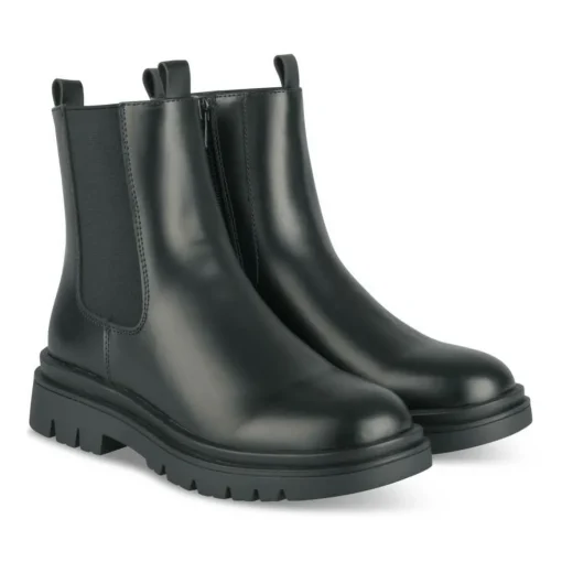 Bottines NOIR Fille Motif Uni Fermeture éclair
