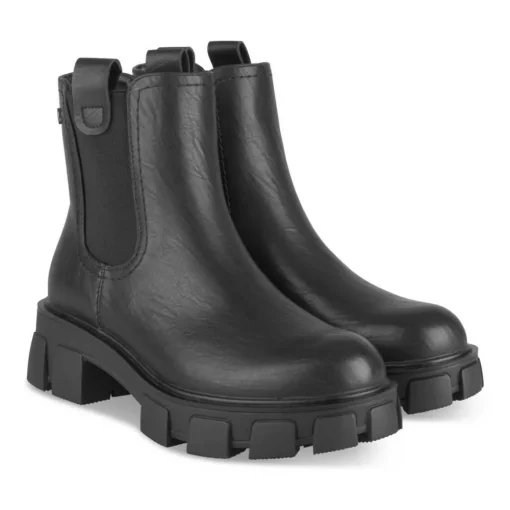 Bottines NOIR Fille Motif Uni A Enfiler