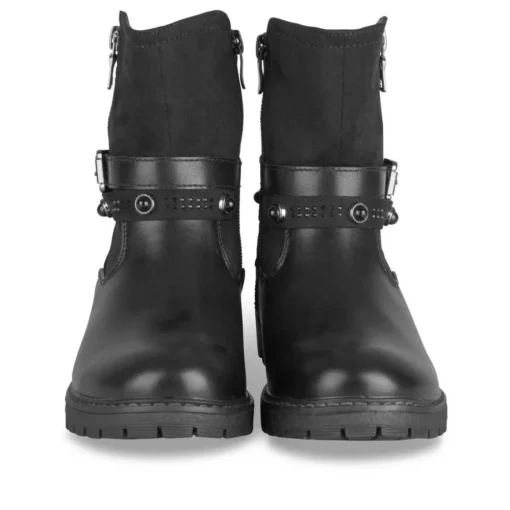 Bottines NOIR Fille Motif Perle Fermeture éclair