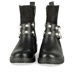 Bottines NOIR Fille Motif Perle Fermeture éclair