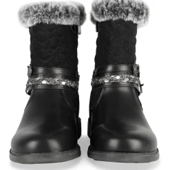 Bottines NOIR Fille Motif Uni Fermeture éclair