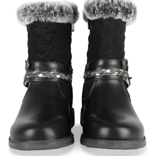 Bottines NOIR Fille Motif Uni Fermeture éclair