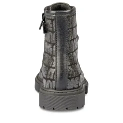 Bottines NOIR Fille Motif Uni Lacets