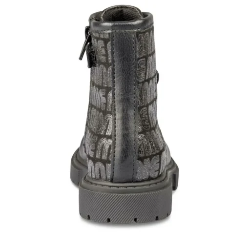 Bottines NOIR Fille Motif Uni Lacets