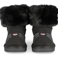 Bottines NOIR Fille Motif Fausse Fourrure A Enfiler