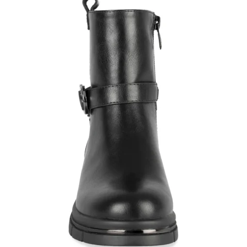Bottines NOIR Fille Motif Uni Fermeture éclair