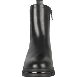 Bottines NOIR Fille Motif Uni Elastique + Fermeture éclair