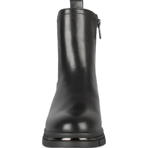 Bottines NOIR Fille Motif Uni Elastique + Fermeture éclair