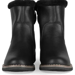 Bottines NOIR Fille Motif Uni Fermeture éclair