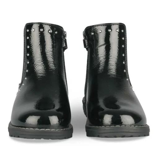 Bottines NOIR Fille Motif Vernis Fermeture éclair