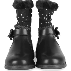 Bottines NOIR Fille Motif Coeurs Fermeture éclair