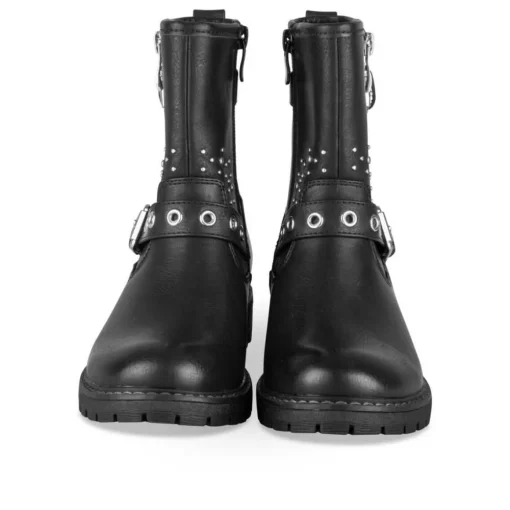 Bottines NOIR Fille Motif Clouté A Enfiler