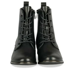 Bottines NOIR Fille Motif Coeurs Lacets