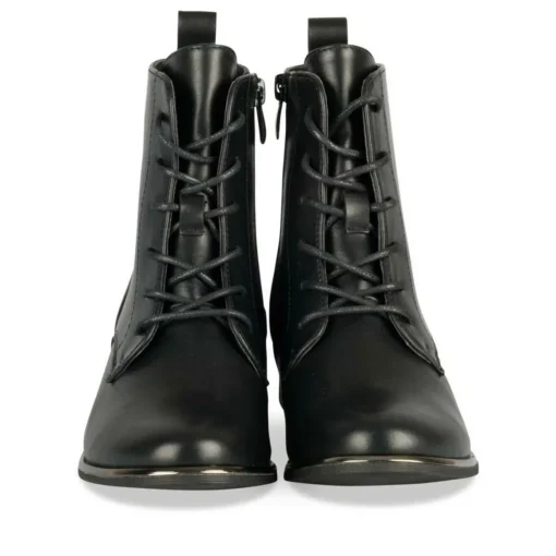 Bottines NOIR Fille Motif Coeurs Lacets
