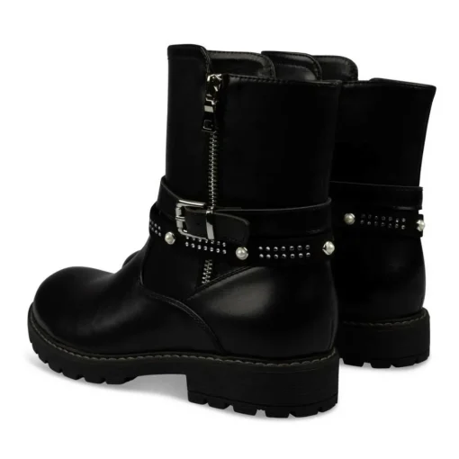 Bottines NOIR Fille Motif Uni Fermeture éclair