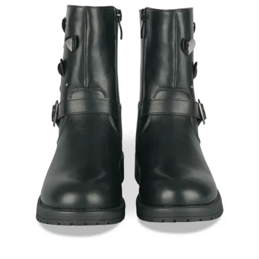 Bottines NOIR Fille Motif Coeurs Fermeture éclair