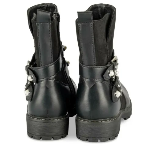 Bottines NOIR Fille Motif Perle Fermeture éclair