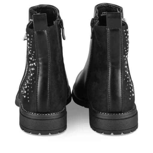 Bottines NOIR Fille Motif Paillettes A Enfiler