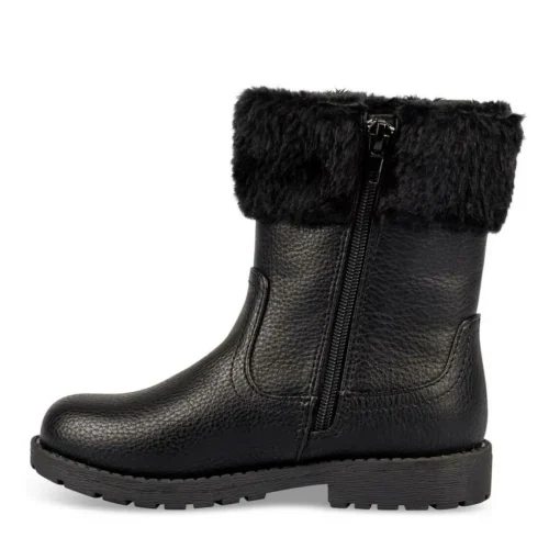 Bottines NOIR Fille Motif Uni Fermeture éclair
