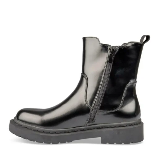 Bottines NOIR Fille Motif Uni Fermeture éclair